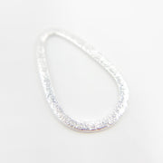 25MM White Sterling Silver Brushed Drop Connector